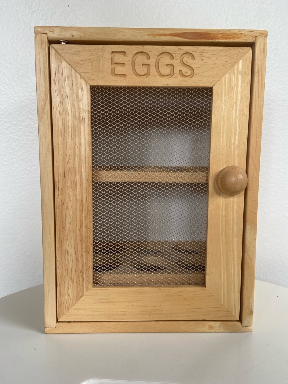 Apollo Hevea Wood 12-Egg Mesh Door Cabinet | Free Standing Storage Holder | Farm